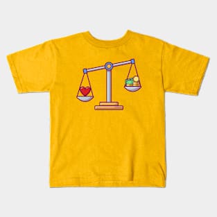 Heart and Coin on Scale Kids T-Shirt